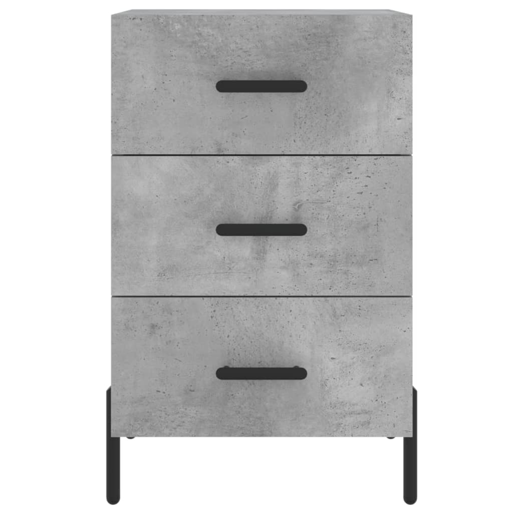 Mesita De Noche Madera De Ingeniería Gris Hormigón 40x40x66 Cm_3