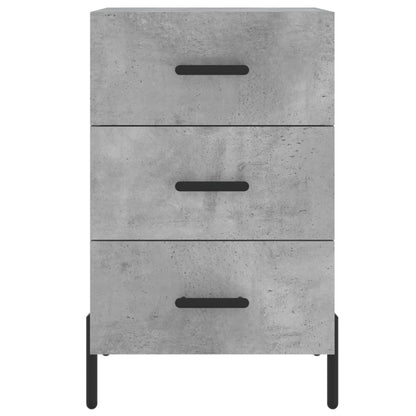 Mesita De Noche Madera De Ingeniería Gris Hormigón 40x40x66 Cm_3