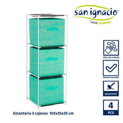 Estantería 3 Cajones Tnt Menta - Colección Kipit_1