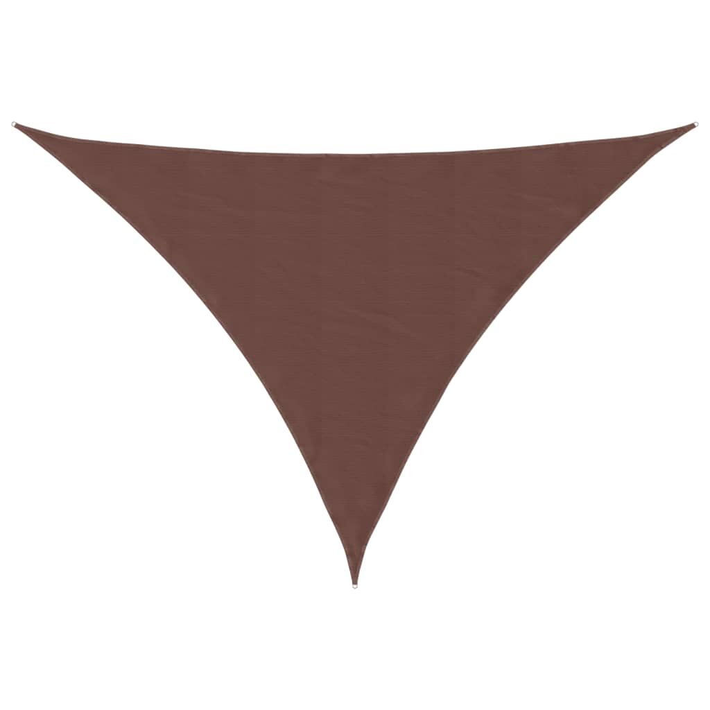 Vidaxl Toldo De Vela Triangular Tela Oxford Marrón 5x6x6 M_0
