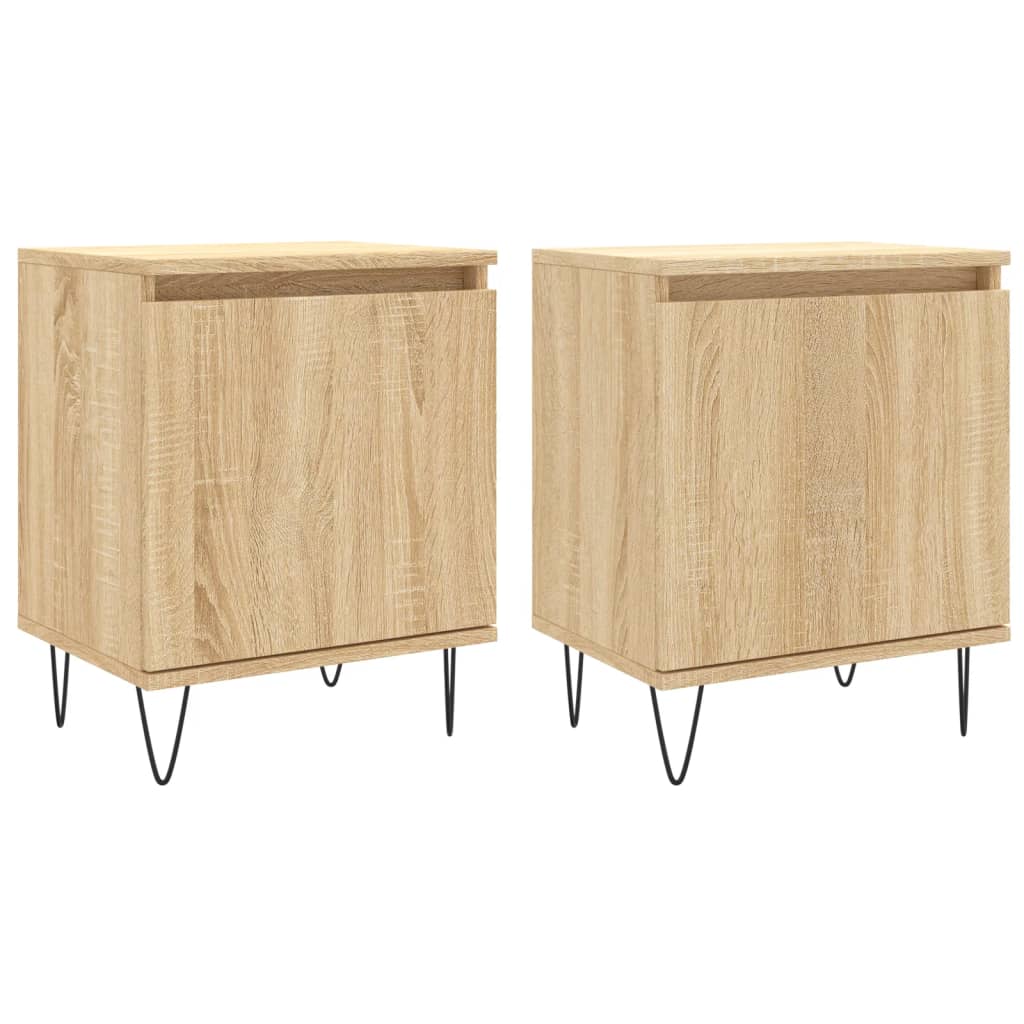 Mesitas Noche 2 Uds Madera Ingeniería Roble Sonoma 40x30x50 Cm_0