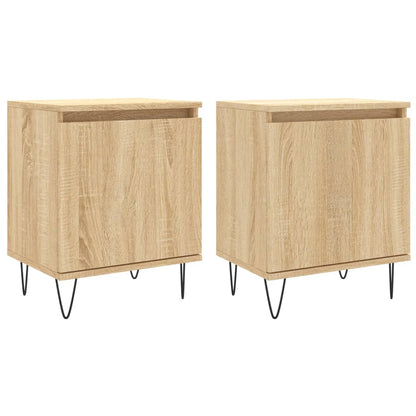 Mesitas Noche 2 Uds Madera Ingeniería Roble Sonoma 40x30x50 Cm_0