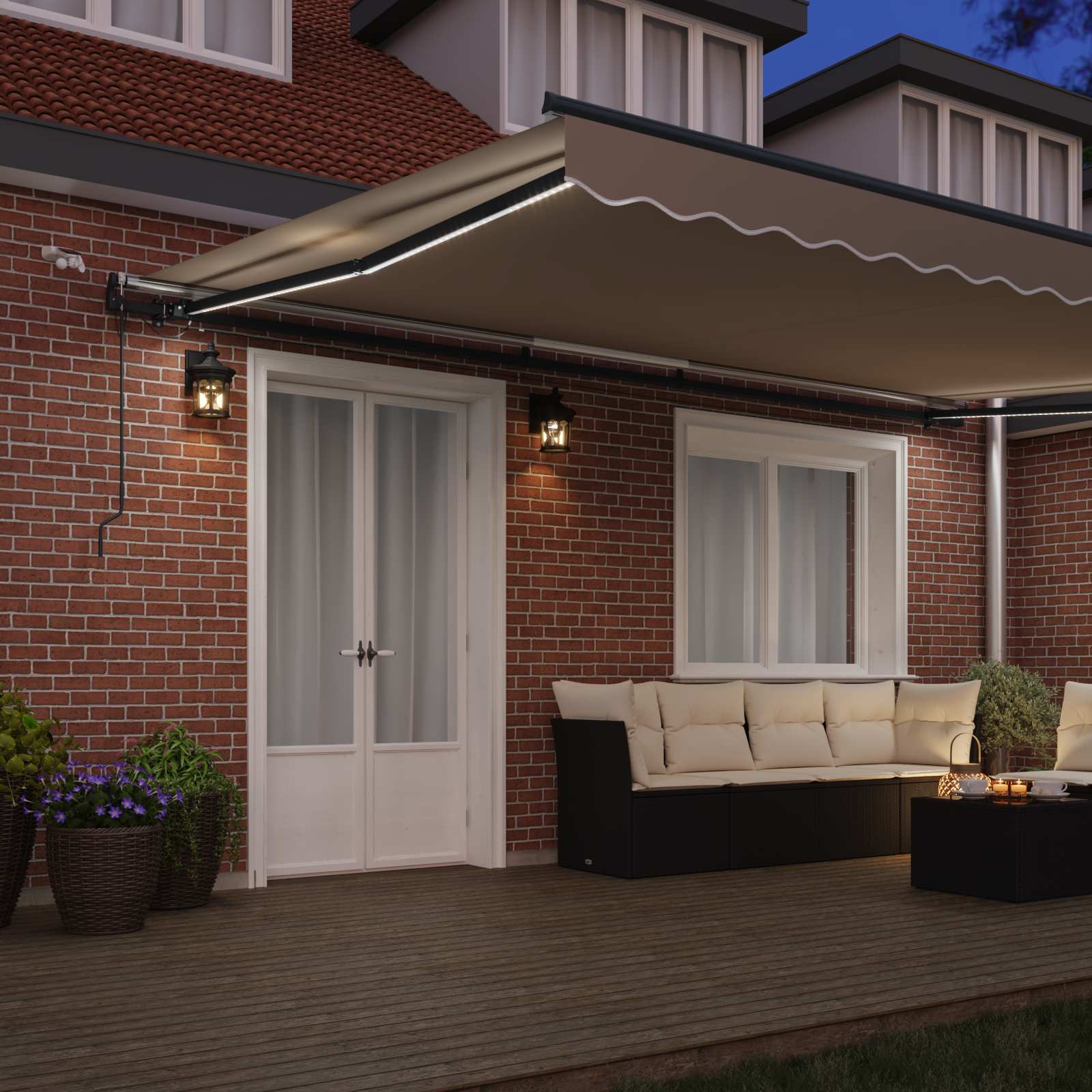 Toldo Retráctil Beige 500 X 300 Cm Poliéster_2