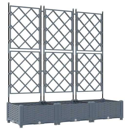 Macetero De Jardín 3 Uds. Gris Claro 120 X 40 X 125,5 Cm Pp_0
