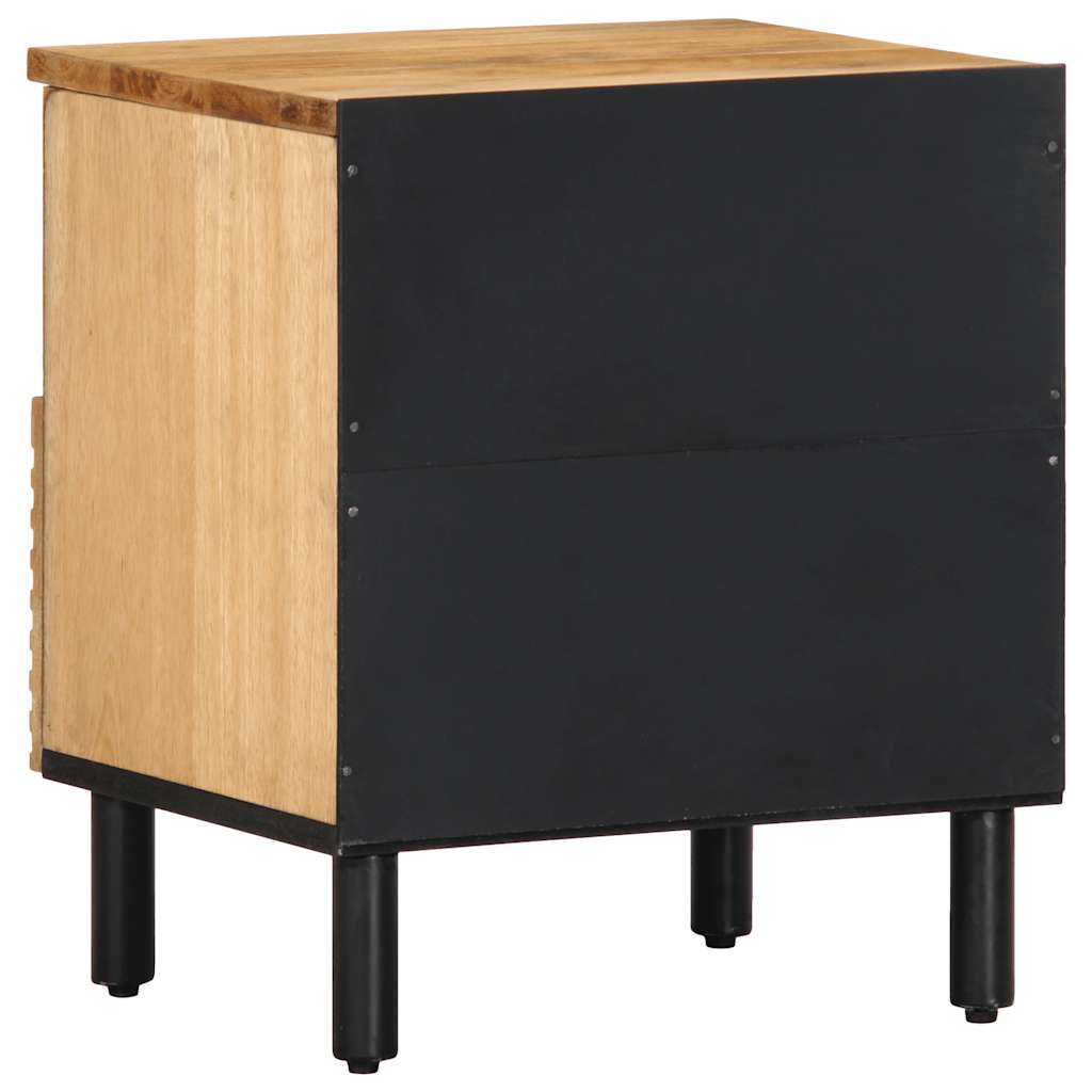 Mesilla De Noche Marrón 40x33x46 Cm Madera Maciza Mango_3