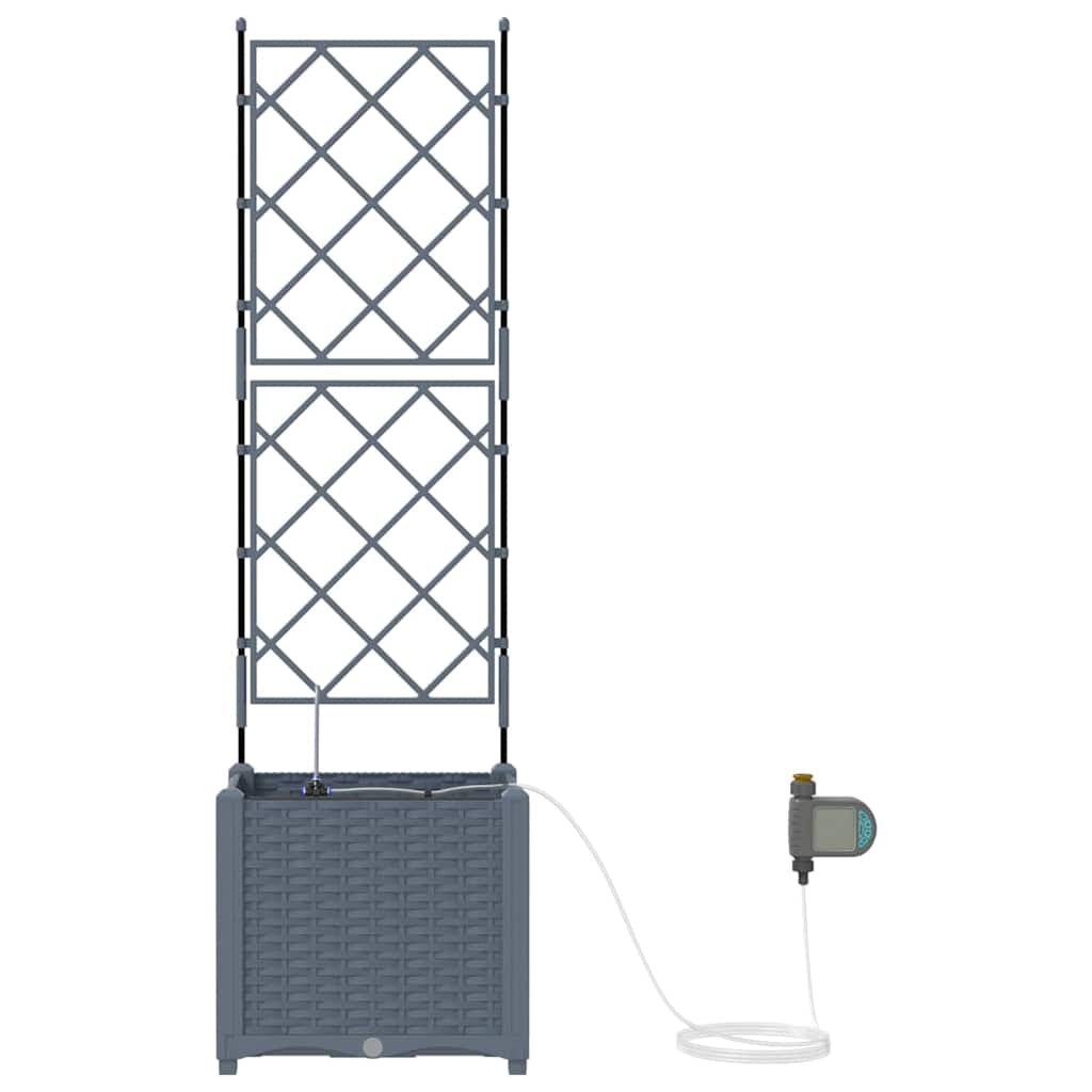 Vidaxl Jardineras Gris Claro 40 X 40 X 142 Cm Acero_4