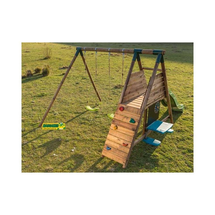 Parque Infantil Masgames Mauna Loa L (madera Redonda) Academy + Pared De Escalada._2