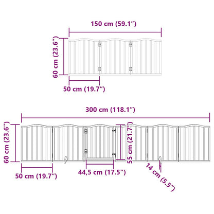 Vidaxl Puerta De Perros Plegable 12 Paneles Madera Álamo Blanca 600 Cm_2
