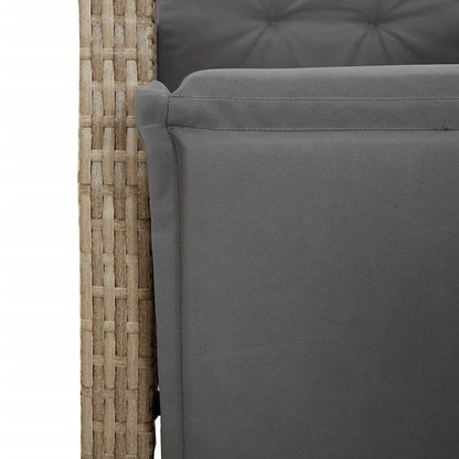 Set Comedor De Jardín 7 Pzas Con Cojines Ratán Sintético Beige / Vetonek_3