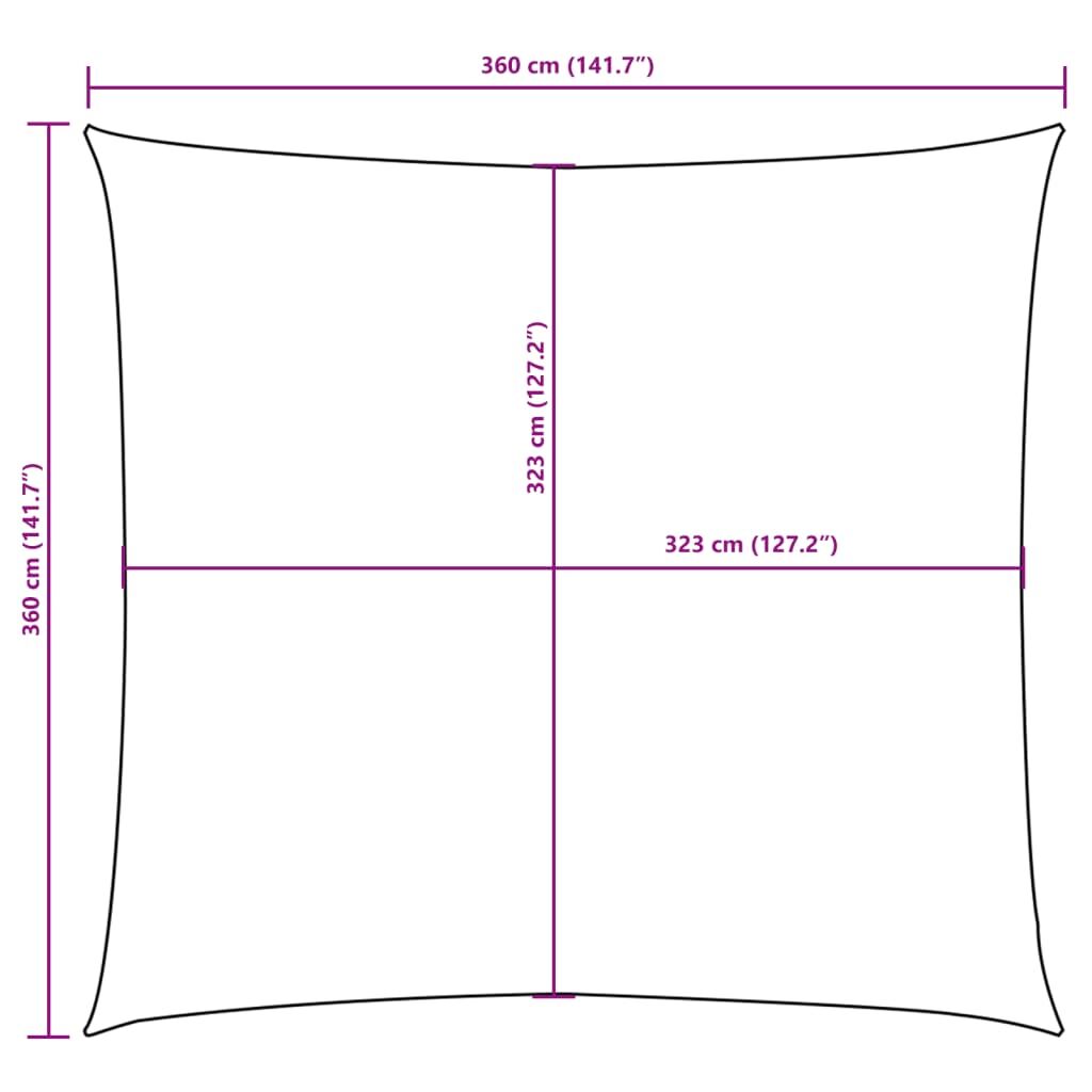Vidaxl Toldo De Vela Cuadrado Tela Oxford Negro 3,6x3,6 M_2