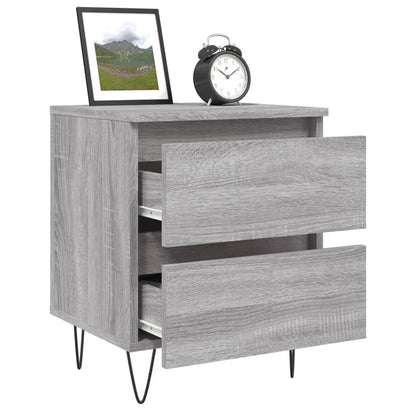 Mesita De Noche 2 Uds Madera Ingeniería Gris Sonoma 40x35x50 Cm_2