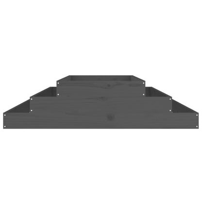 Jardinera De Madera Maciza De Pino Gris 110x110x27 Cm_3