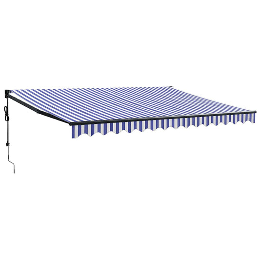 Toldo Retráctil Automático Azul Y Blanco 4x3 M_0