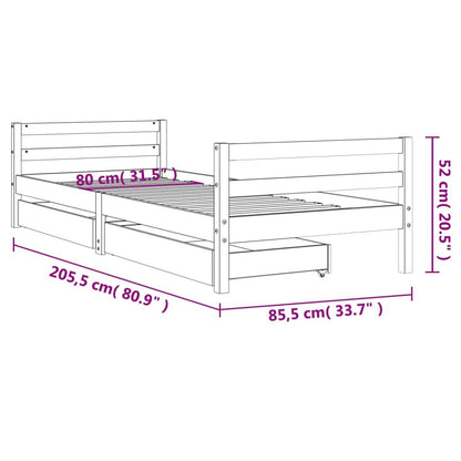 Vidaxl Estructura De Cama Para Niños Con Cajones Madera Pino 80x200 Cm_2