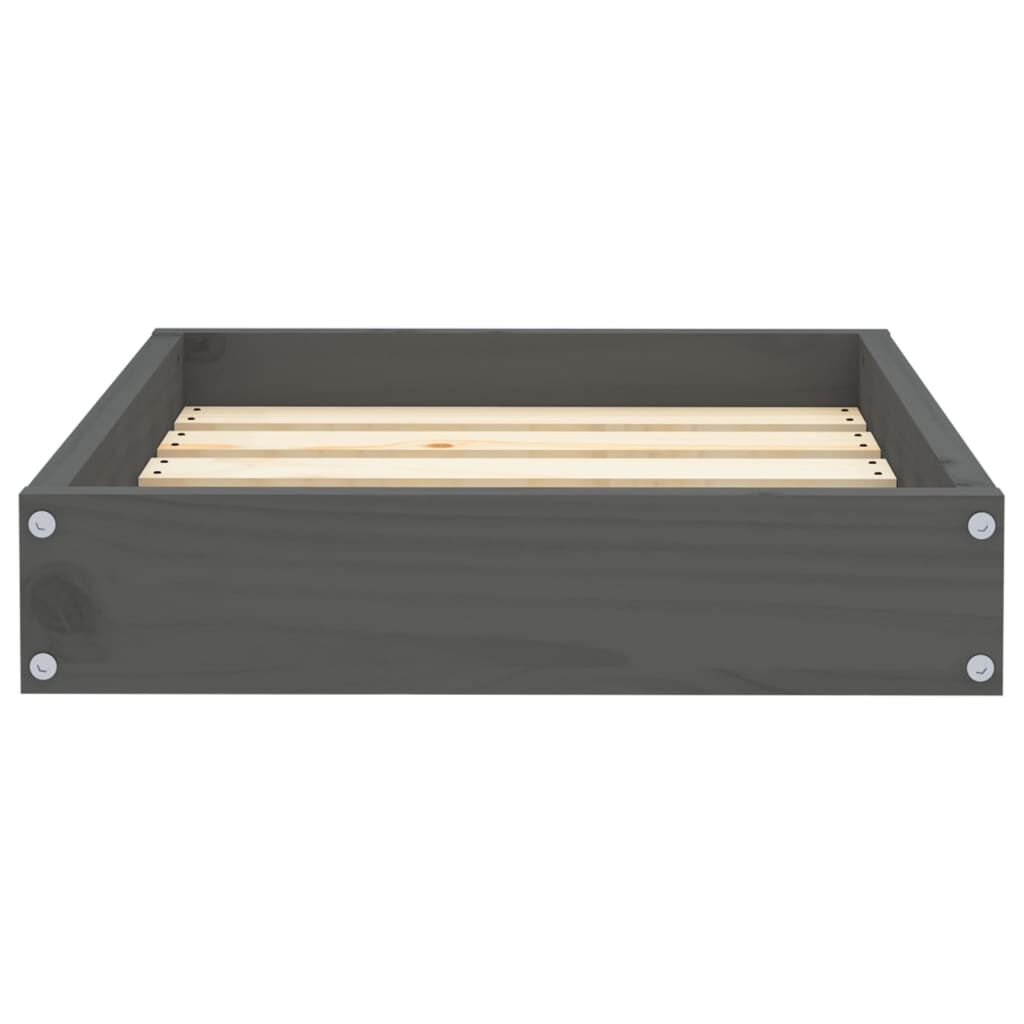 Vidaxl Cama Para Perros Madera Maciza De Pino Gris 51,5x44x9 Cm_3