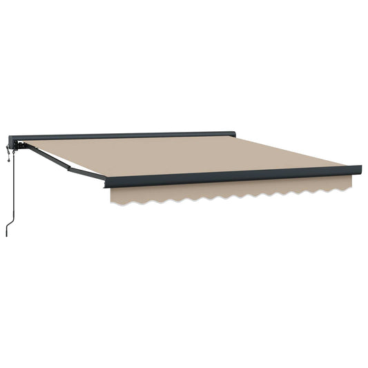 Toldo Retráctil Beige 350 X 250 Cm Tela Y Metal_0
