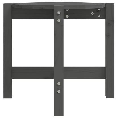 Mesa De Centro De Madera Maciza De Pino Gris Ø52,5x45 Cm_4