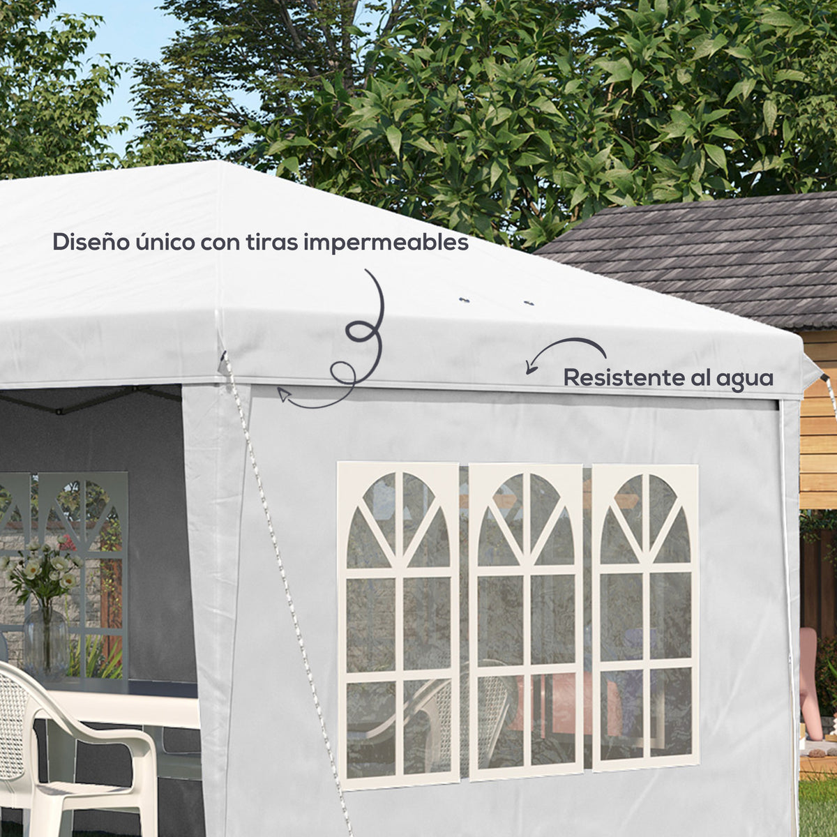Carpa Plegable Outsunny 585x295x270 Cm Blanco_5