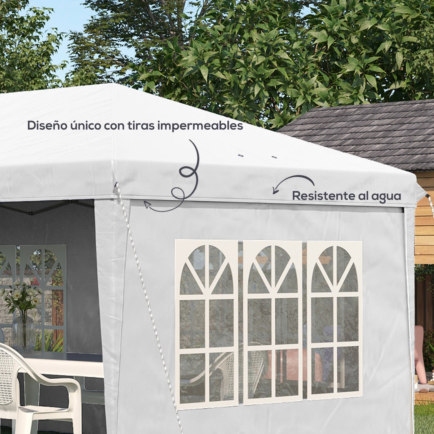 Outsunny Carpa Plegable 6x3 M Con 4 Laterales Desmontables 4 Ventanas_5