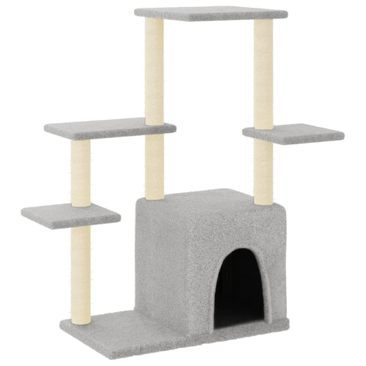 Rascador Para Gatos Con Postes De Sisal Gris Claro 97,5 Cm_0