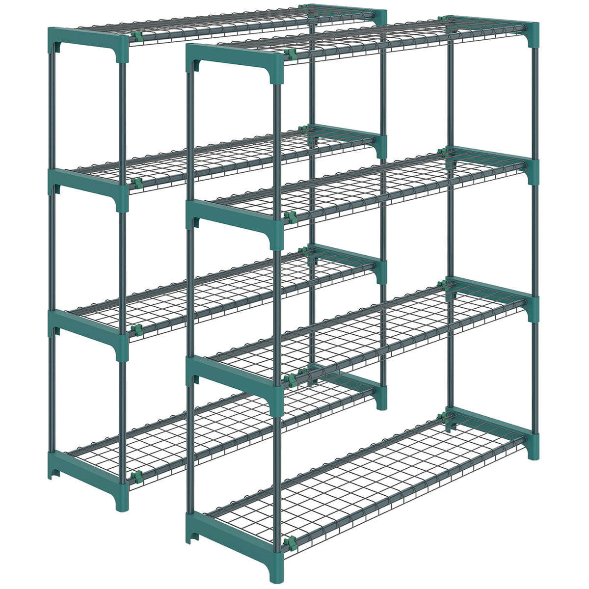 Suporte Para Plantas Outsunny Aço, Plástico Verde 90x28x104 Cm_0