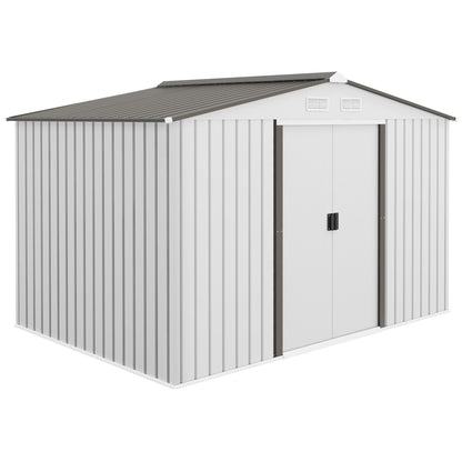 Outsunny Caseta De Jardín 277x195x192 Cm Con 2 Puertas Correderas Y 4 Ventanas_0