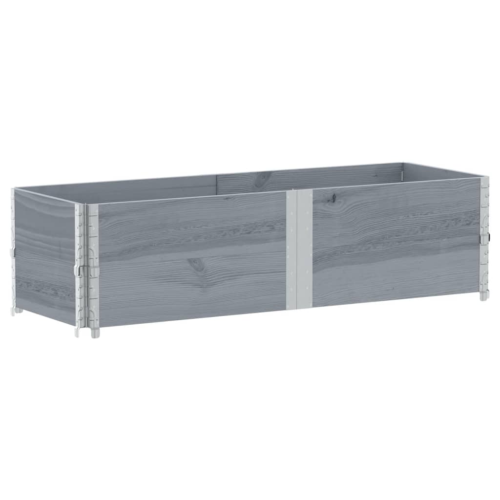Jardinera De Madera Maciza De Pino Gris 150x50 Cm_4