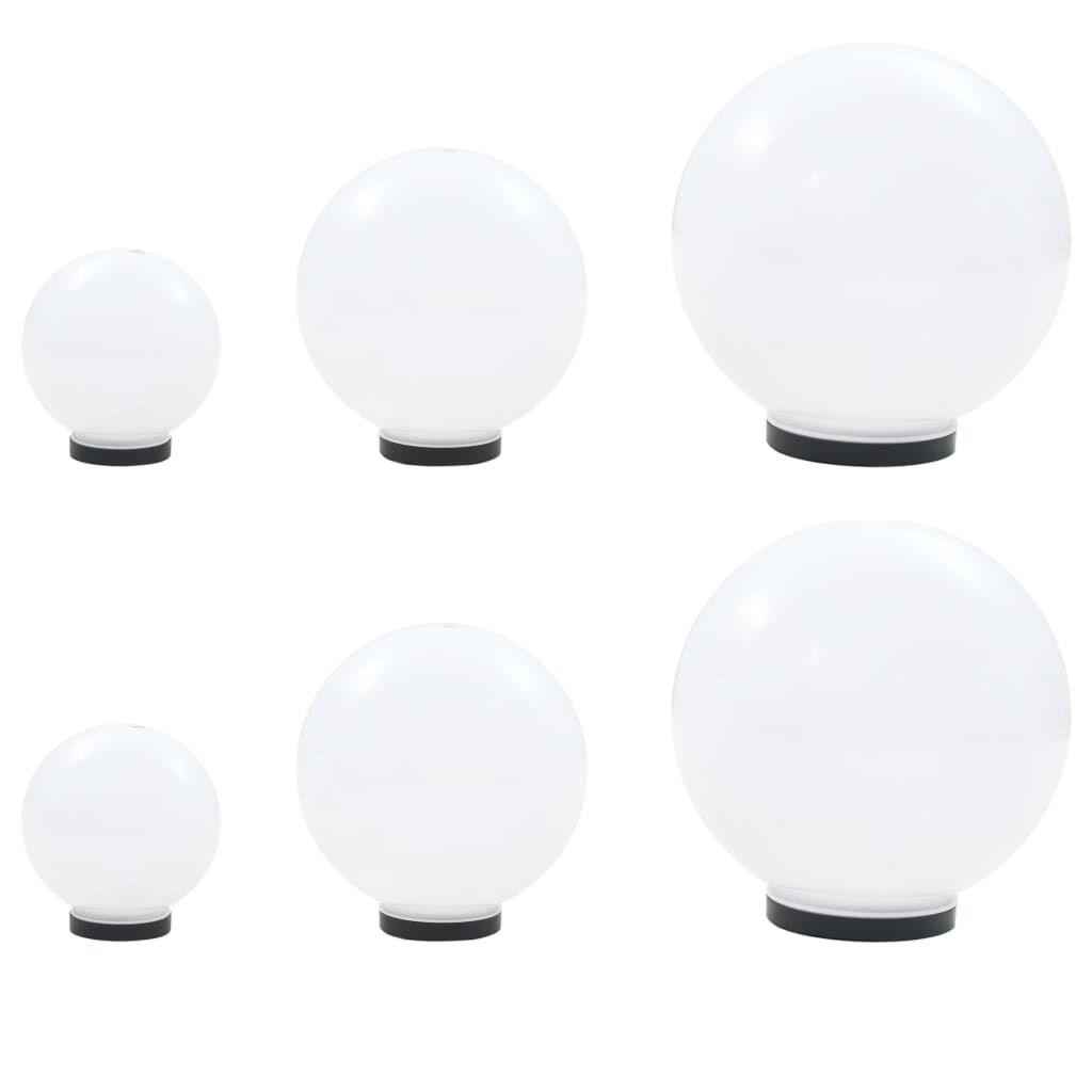 Vidaxl Juego De Lámparas De Bola Led 6 Uds Esféricas Pmma 20/30/40 Cm_0