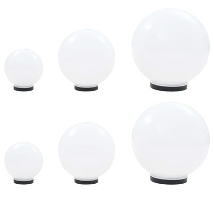 Vidaxl Juego De Lámparas De Bola Led 6 Uds Esféricas Pmma 20/30/40 Cm_0