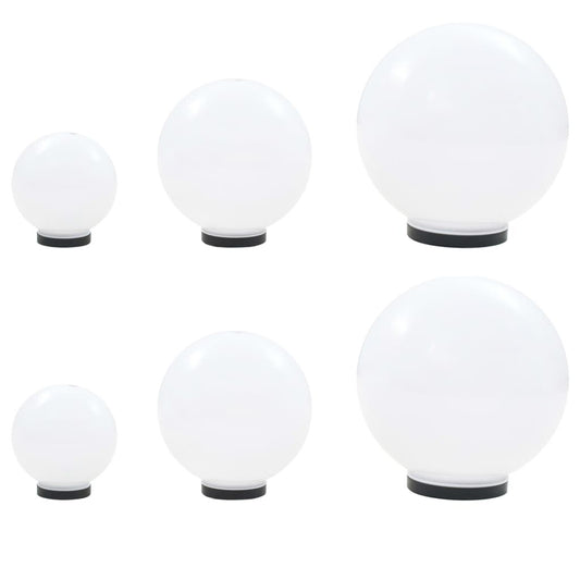 Vidaxl Juego De Lámparas De Bola Led 6 Uds Esféricas Pmma 20/30/40 Cm_0