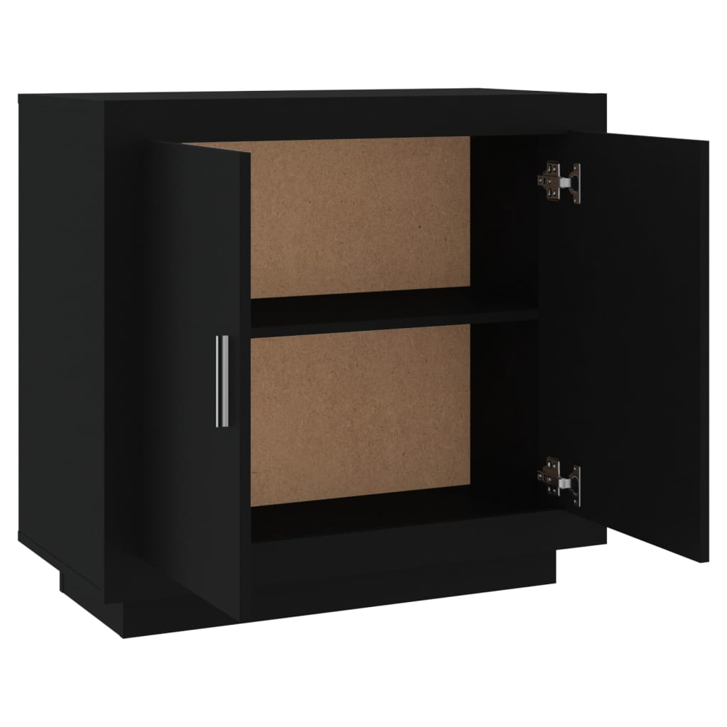 Aparador De Madera Contrachapada Negro 80x40x75 Cm / Vetonek_0