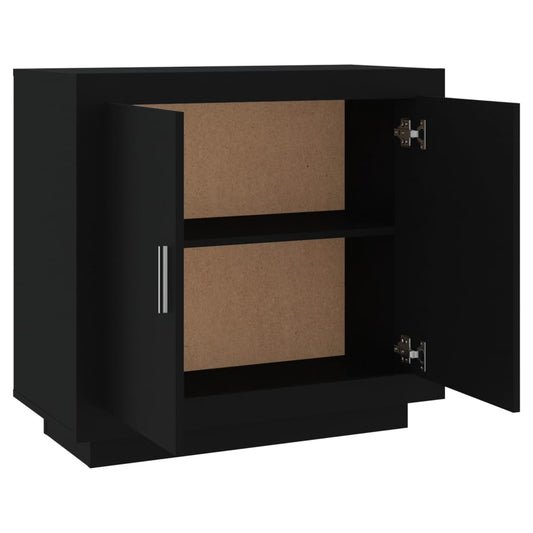 Aparador De Madera Contrachapada Negro 80x40x75 Cm / Vetonek_0