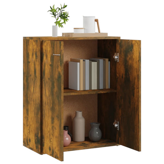 Aparador Madera Contrachapada Color Roble Ahumado 60x30x75 Cm / Vetonek_0
