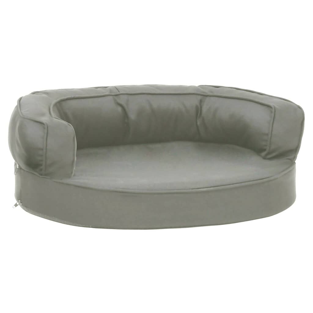Vidaxl Colchón Para Cama De Perro Ergonómico Aspecto Lino Gris 60x42cm_0