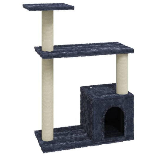 Vidaxl Rascador Para Gatos Con Postes De Sisal Gris Oscuro 70 Cm_0