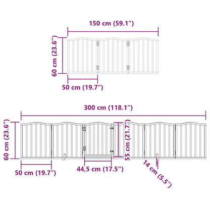Vidaxl Puerta De Perros Plegable 12 Paneles Madera Álamo Marrón 600 Cm_2