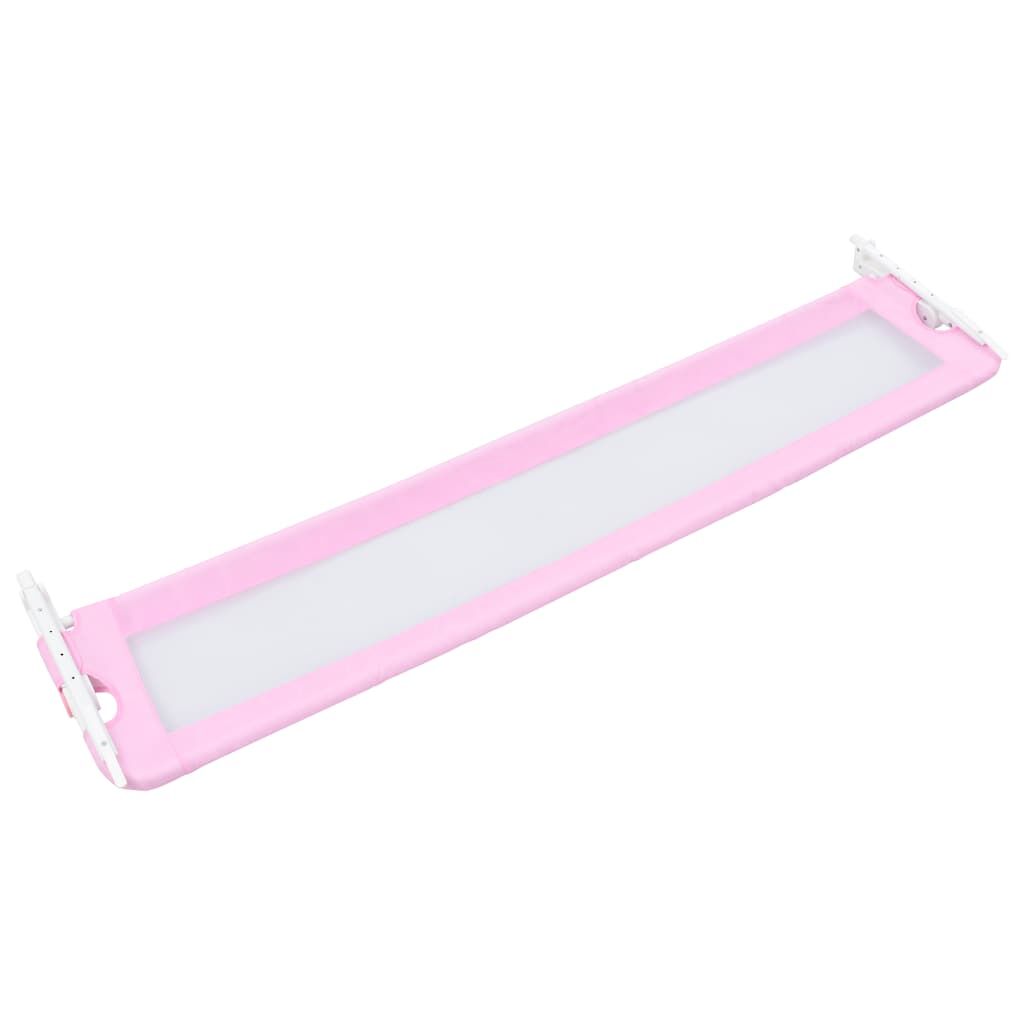Vidaxl Barandilla De Seguridad Cama De Niño Poliéster Rosa 180x42 Cm_3