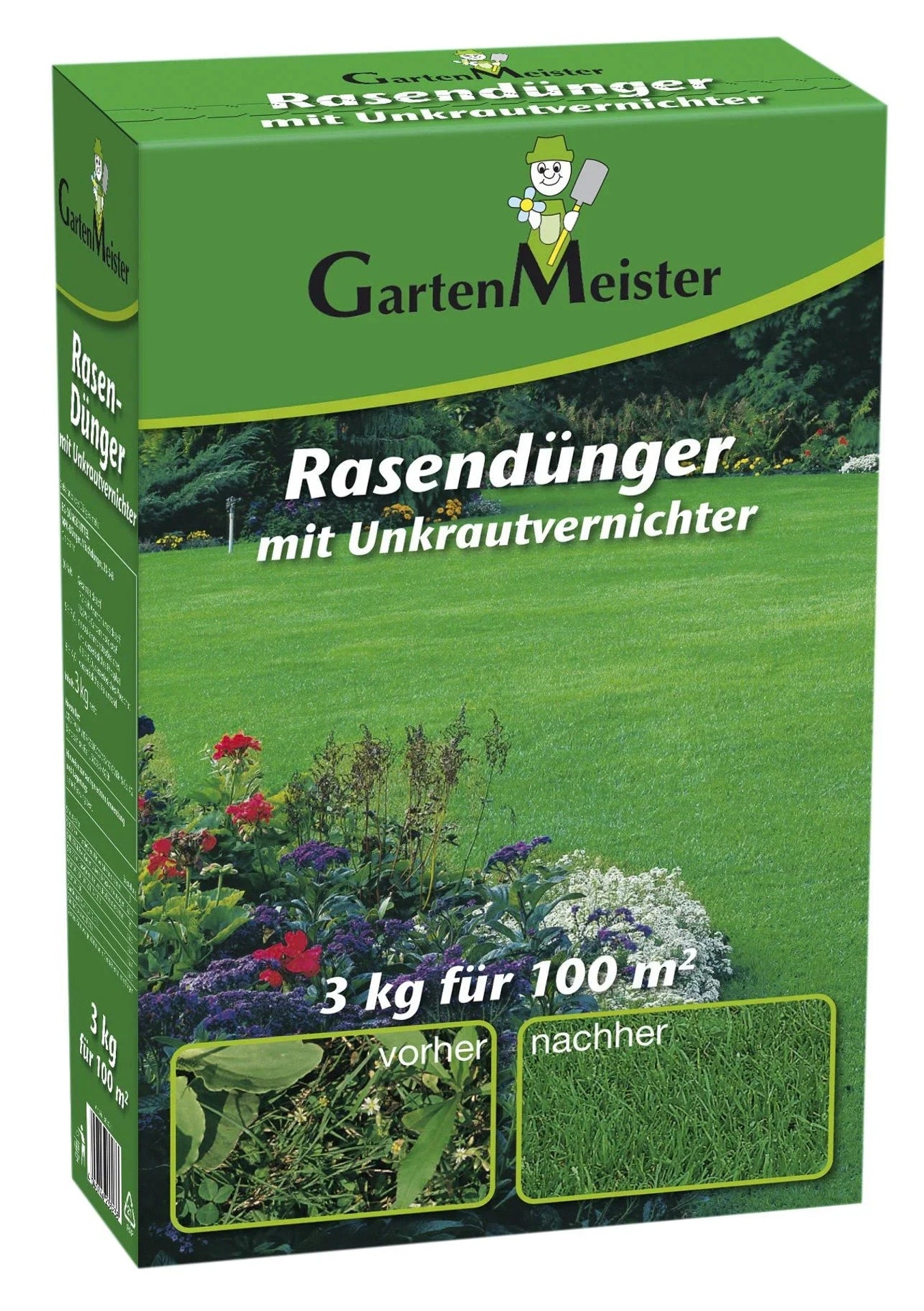 Fertilizante Césped + Herbicida 3 Kg Para 110 M², Elimina Malezas Y Abona 8 Semanas_0