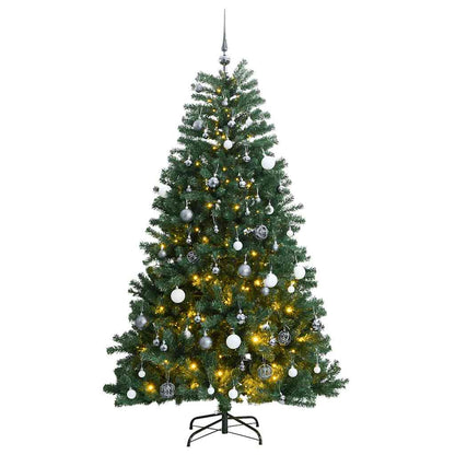Vidaxl Árbol De Navidad Artificial Con Bisagras 150 Led Y Bolas 150 Cm_0