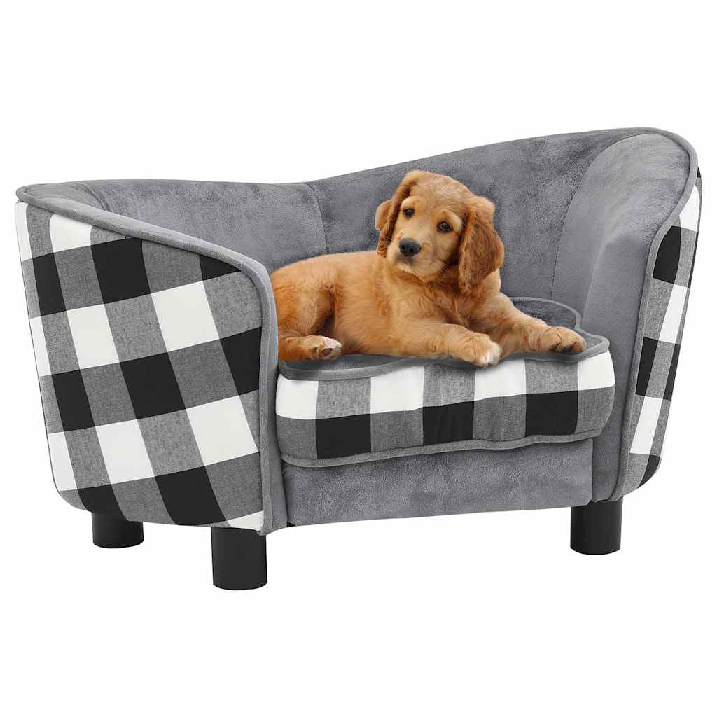 Vidaxl Sofá Para Perro Felpa Gris 68x38x38 Cm_1