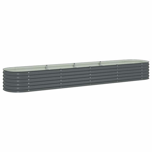 Arriate De Acero Galvanizado Gris 400x80x44 Cm_0