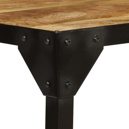 Mesa De Centro De Madera Maciza De Mango Rugosa Y Acero 110 Cm_2