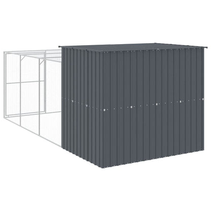 Vidaxl Caseta Perros Con Corral Acero Galvanizado Gris 214x457x181 Cm_4