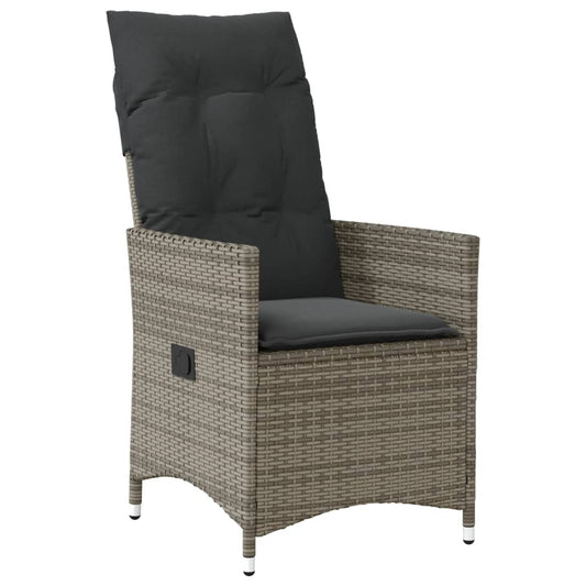 Set Comedor De Jardín 5 Piezas Con Cojines Ratán Sintético Gris / Vetonek_0