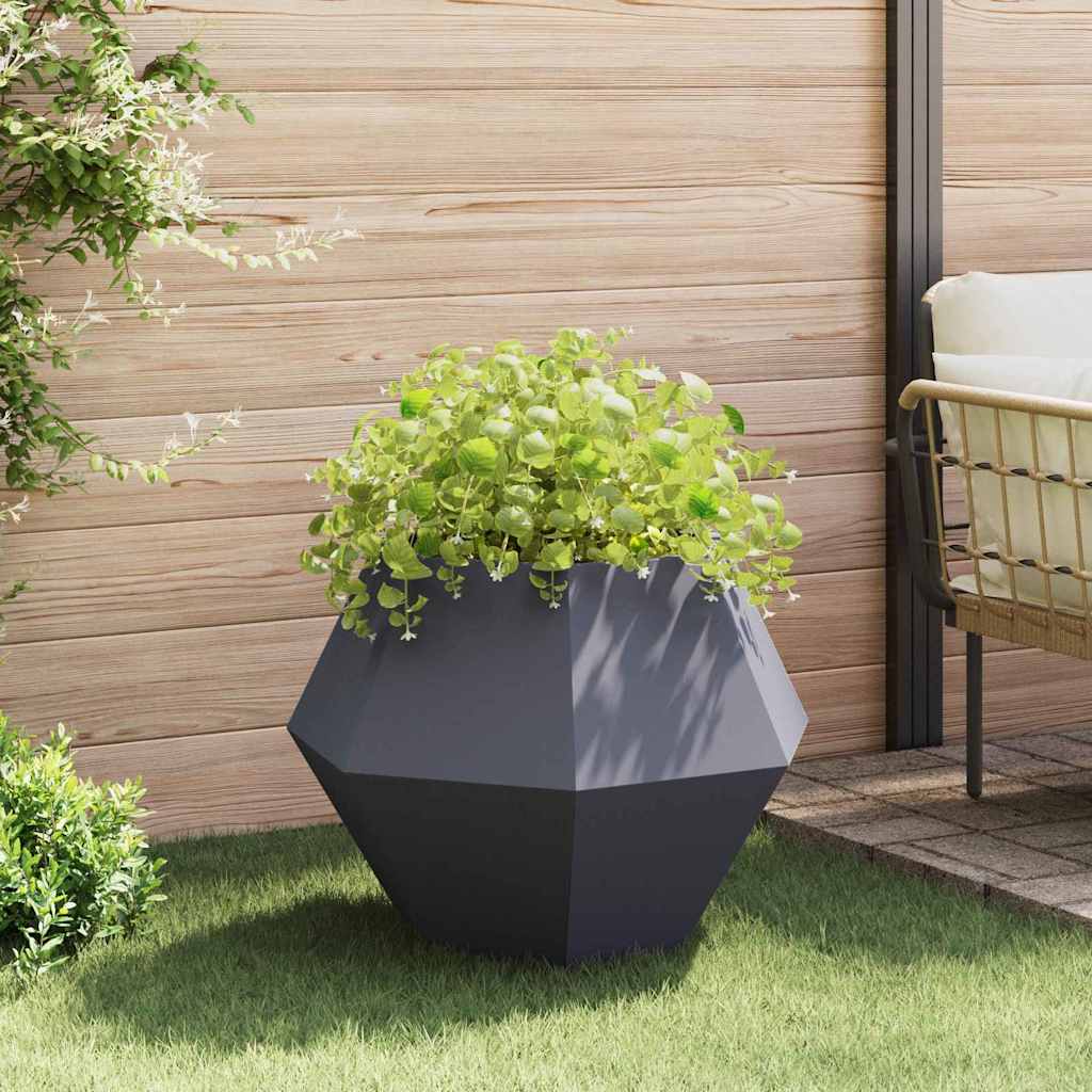 Jardinera 2 Pcs Antracita 75 X 75 X 60 Cm Acero_3