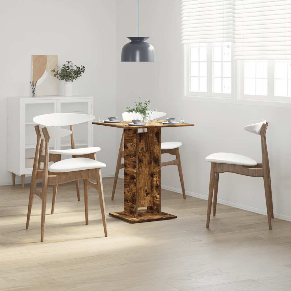 Mesa De Bistró Madera Contrachapada Roble Ahumado 60x60x75 Cm_1