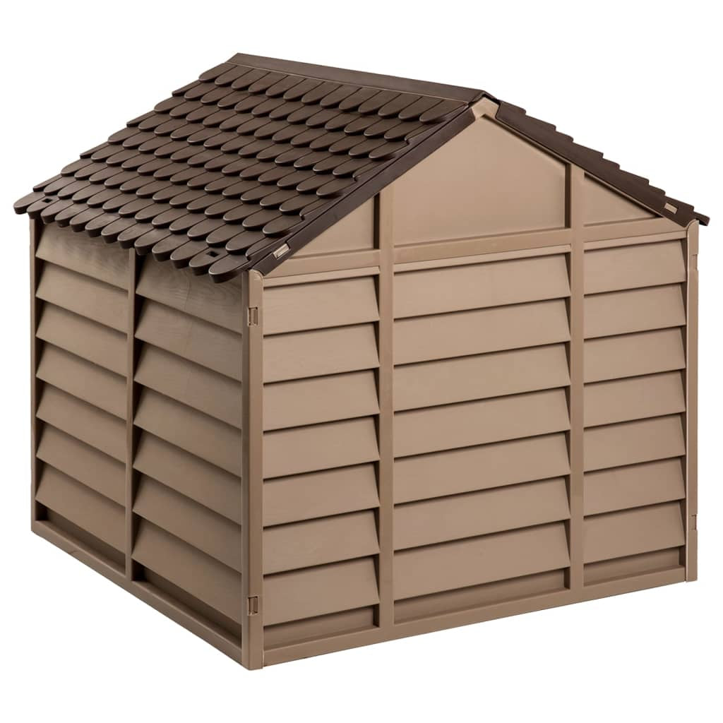 Vidaxl Caseta Para Perros Polipropileno Marrón 86x84x82 Cm_4