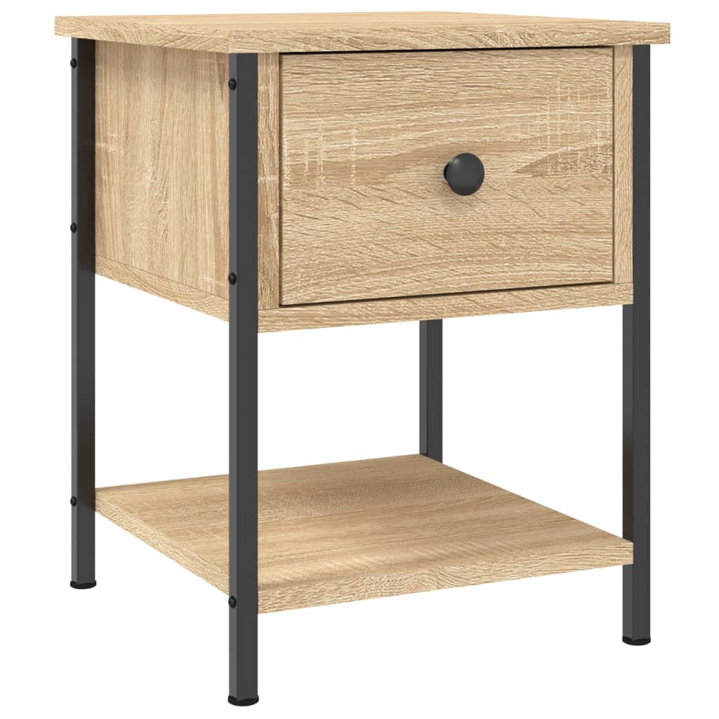 Mesita Noche 2 Uds Madera Ingeniería Roble Sonoma 34x35,5x45 Cm_1