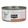 Kit Cat Lata Toppers - Pollo & Salmón 80 g Comida húmeda para gatos en gelatina