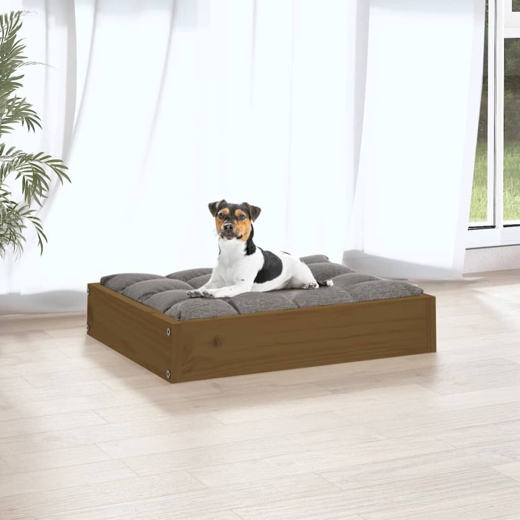 Vidaxl Cama Para Perros Madera Maciza Pino Marrón Miel 51,5x44x9 Cm_4